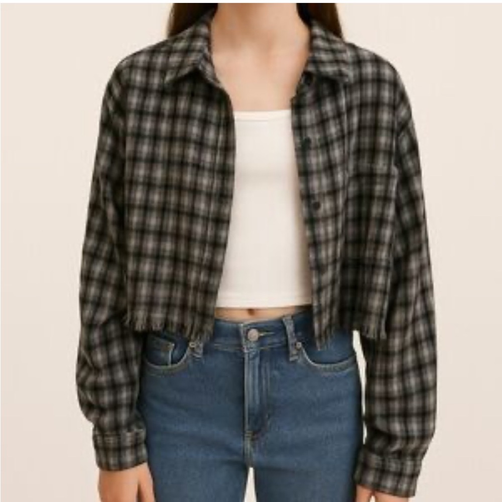HYFVE Checkered Button-Up Shirt in Black and Gray